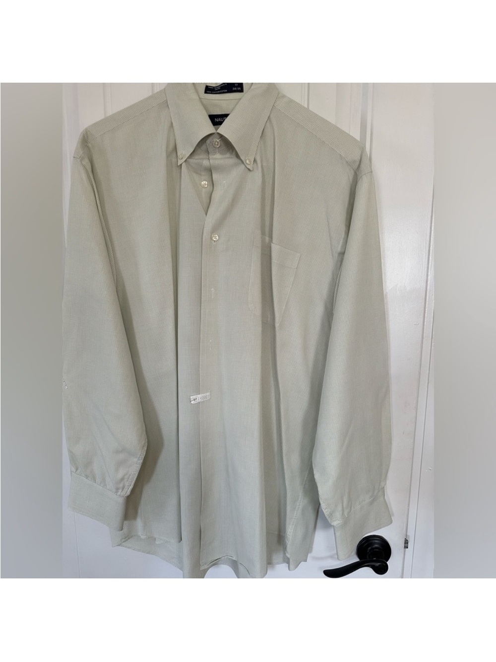 Men's Nautica Button-Down Dress Shirt in Light Sage